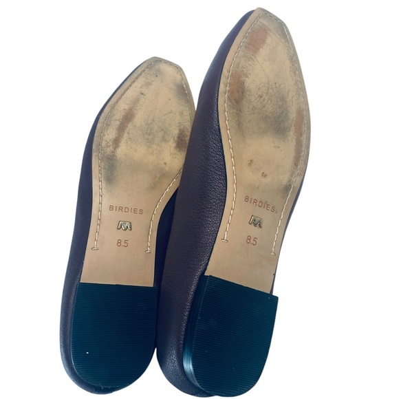 BIRDIES The Crane Leather Ballet Flats Square Toe Maroon Wine Size 8.5 - Picture 9 of 14